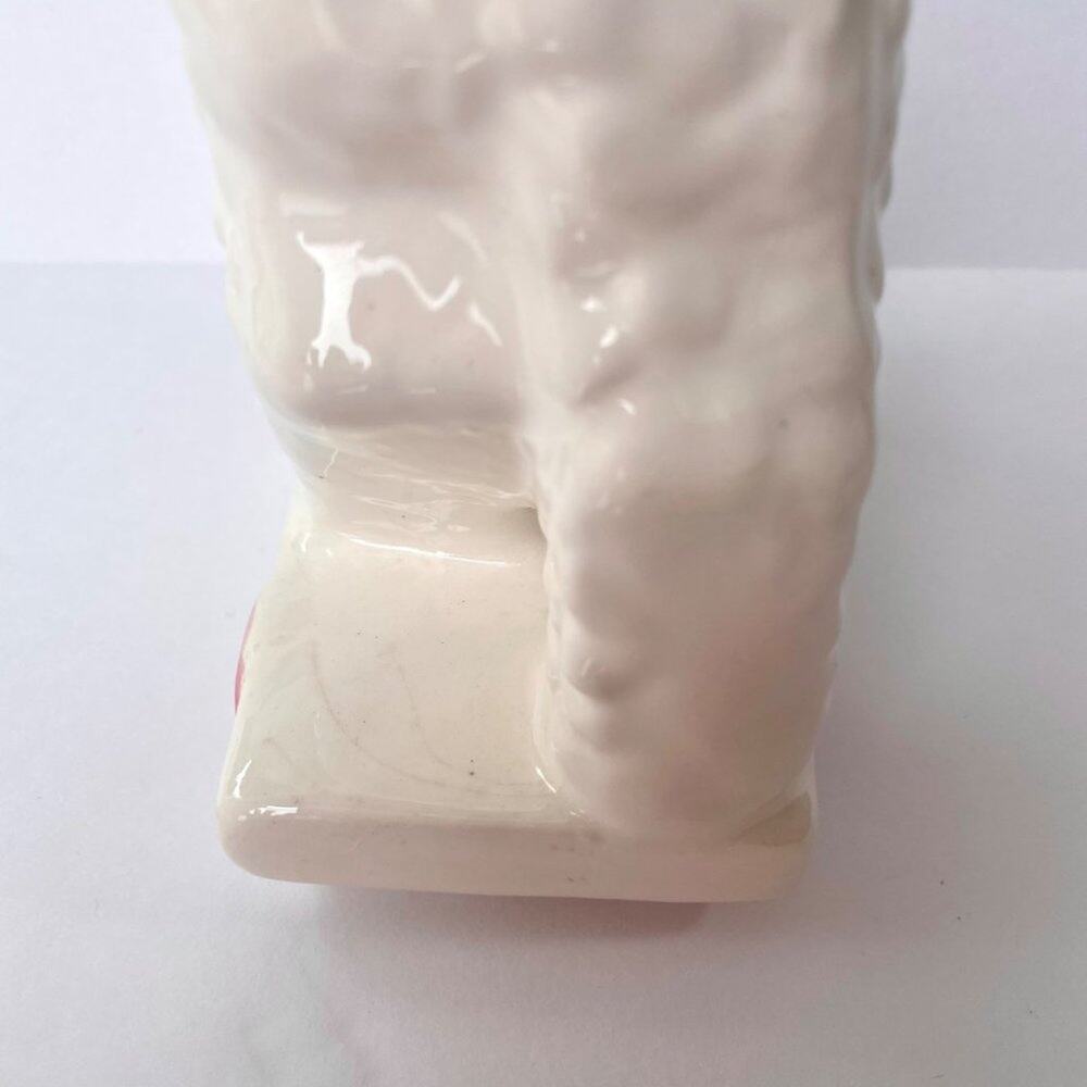 Vintage Japan Ceramic Lamb Planter Vase White Pink Nursery - Picture 15 of 15